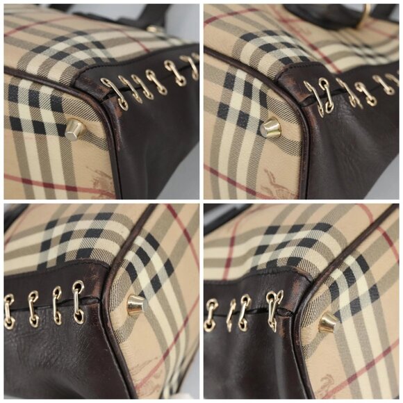 BURBERRY Nova Check Shoulder Bag PVC Beige Auth - Picture 16 of 16